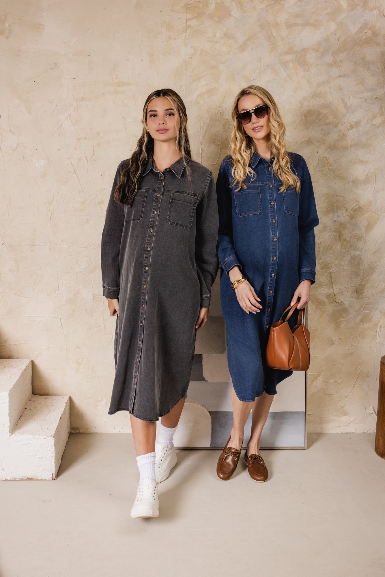 Breeze Dark Denim Shirt Dress