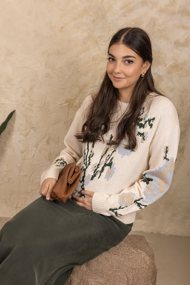 Cedar Floral Crewneck Cream