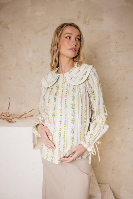 Coot Collard Blouse Ivory