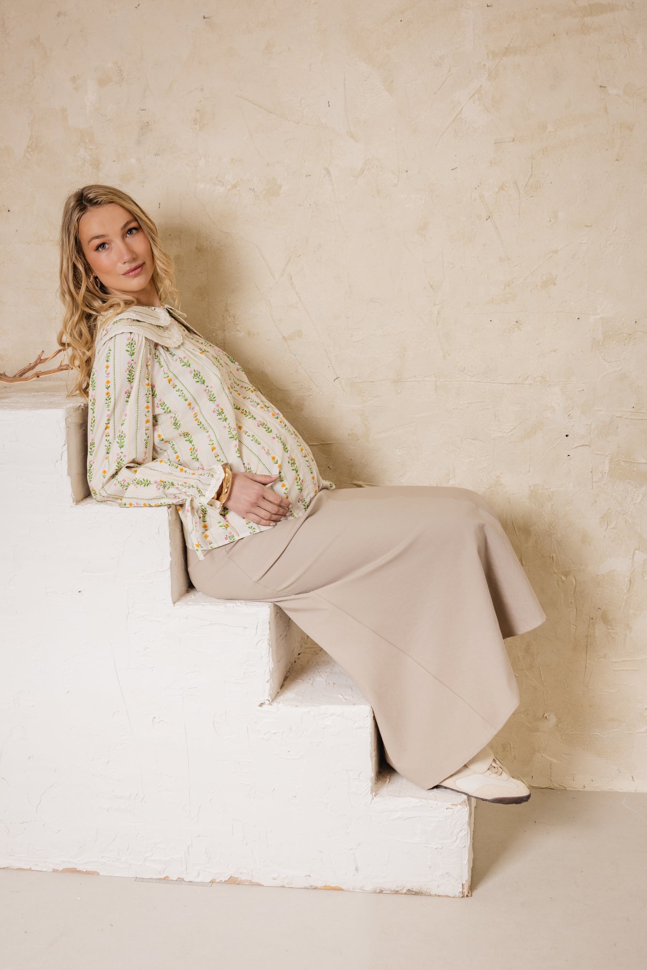 Coot Collard Blouse Ivory