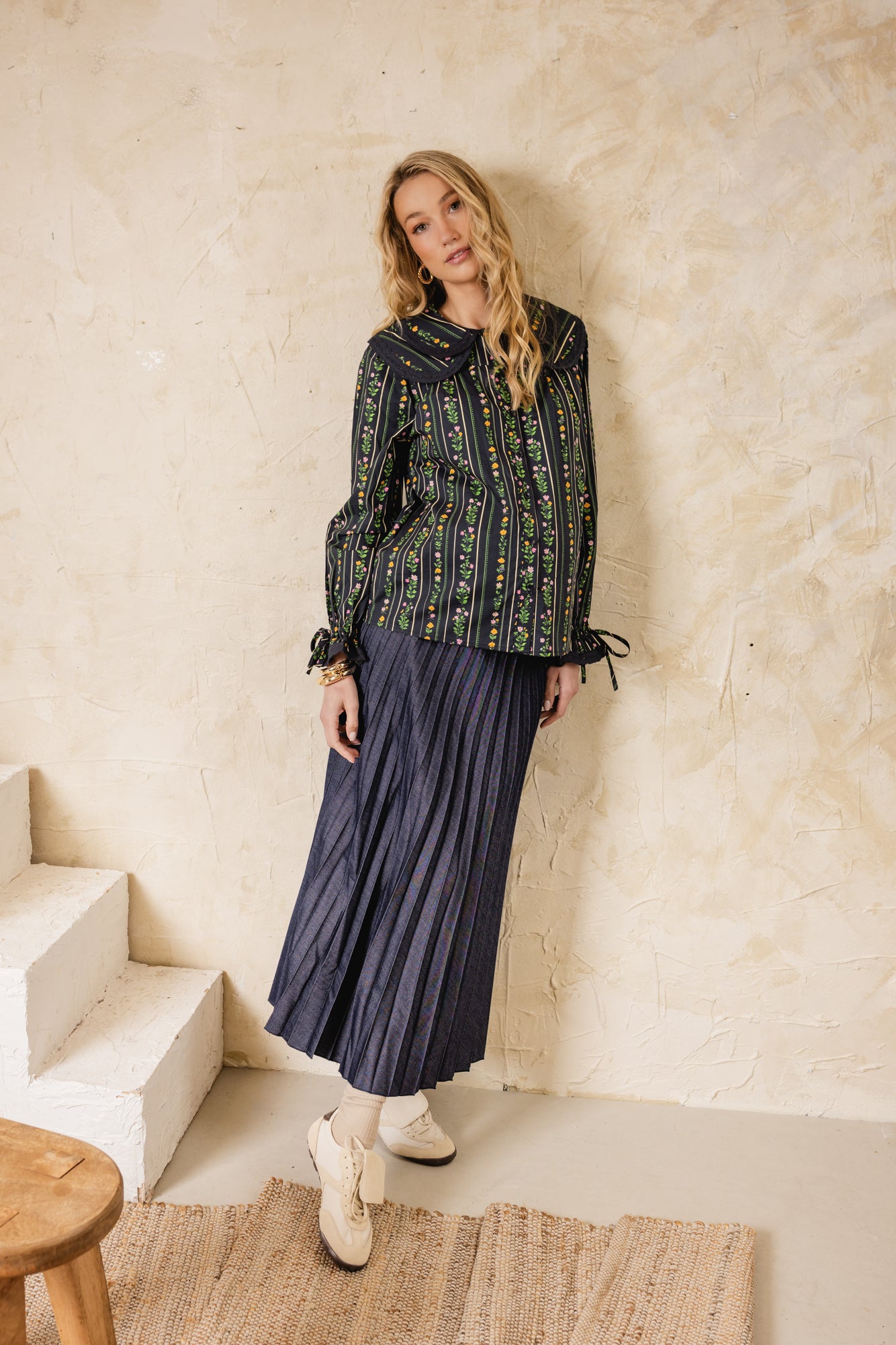 Coot Collard Blouse Navy