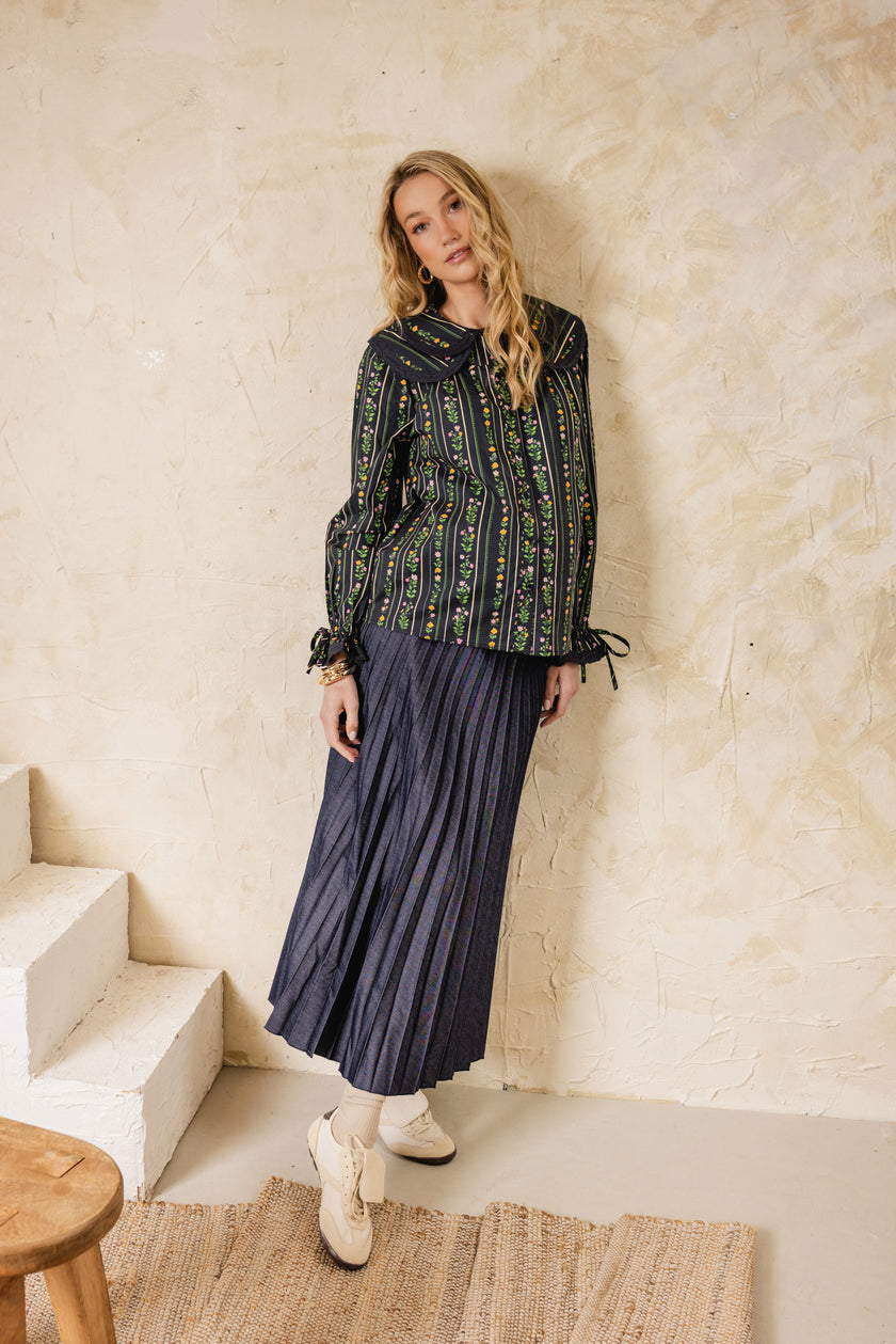 Coot Collard Blouse Navy