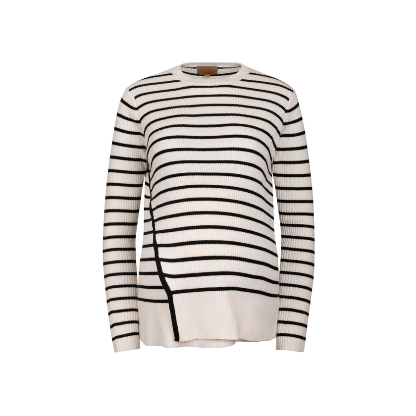 Crow Knit Wrap Top Black and White