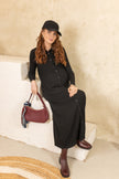 Sunbird Button Down Dress Black