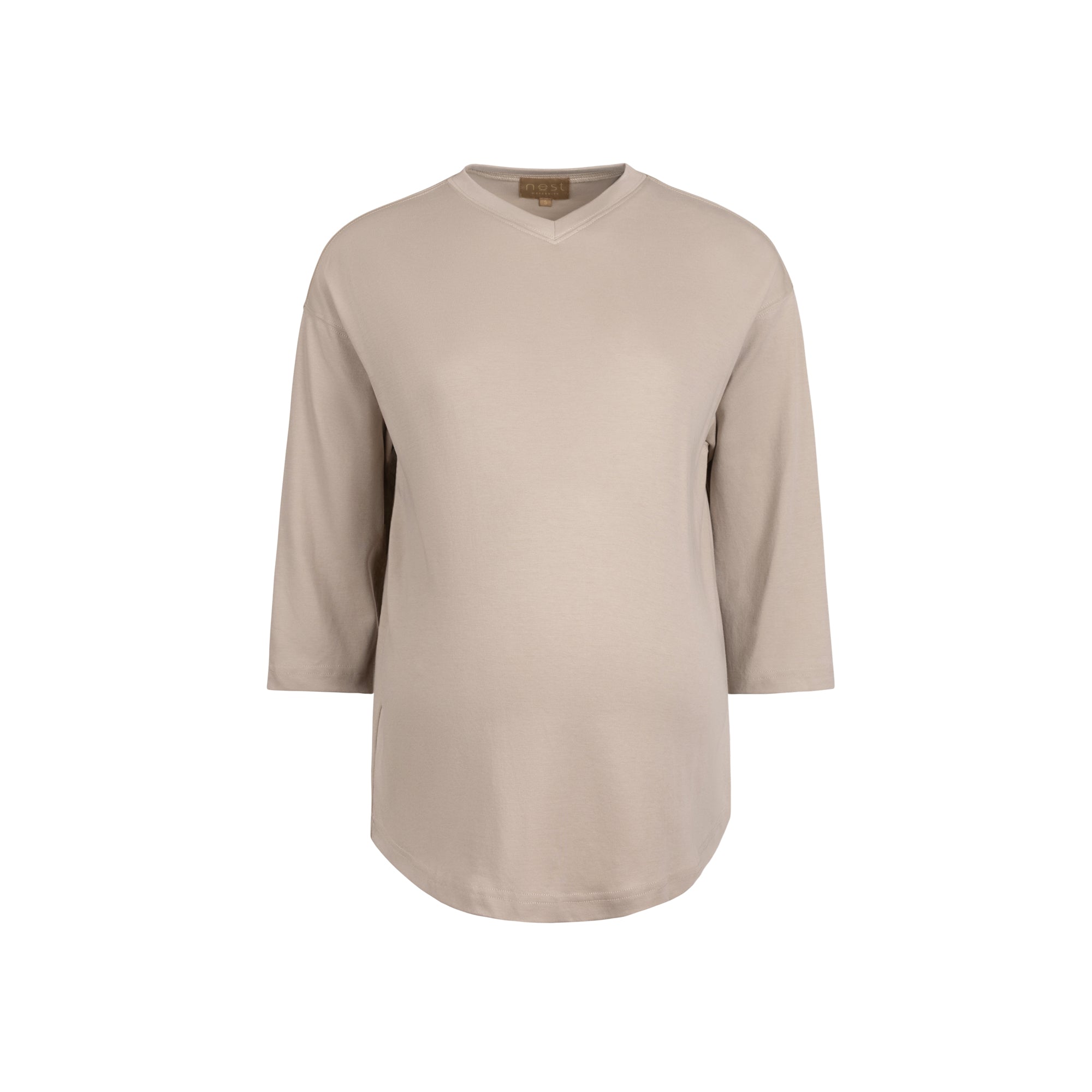 Lilly Over the Valley V-Neck Tshirt Taupe