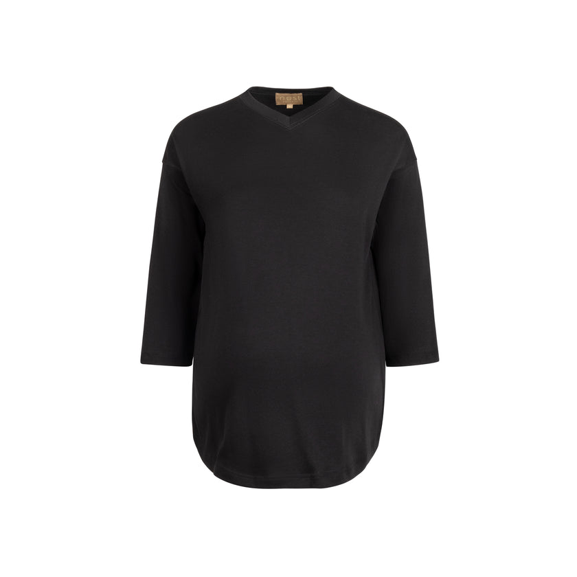 Lilly Over the Valley V-Neck Tshirt Midnight Black