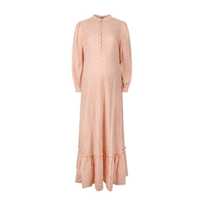 Black Bird Eyelet Dress Pink