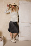 Quinn Black Denim Pleated Skirts
