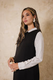 White and Black Aster Dress