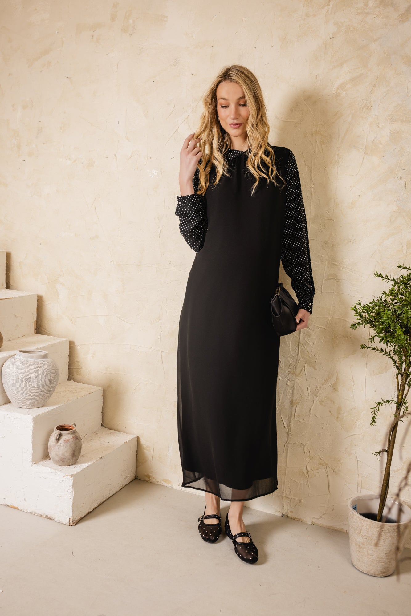 Black and White Aster Dress