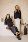 Sweetspire Polka Dot Skirt White on Black