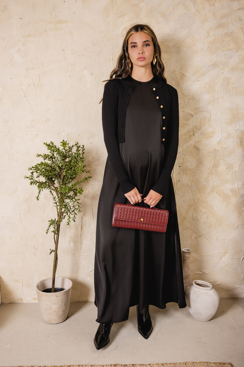 Monarch Slip Dress Black