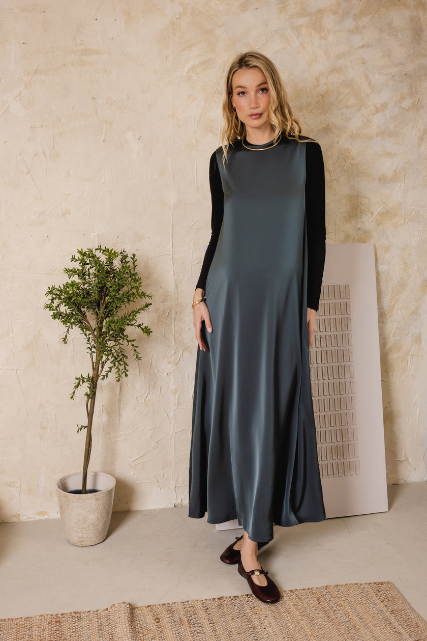Monarch Slip Dress Teal