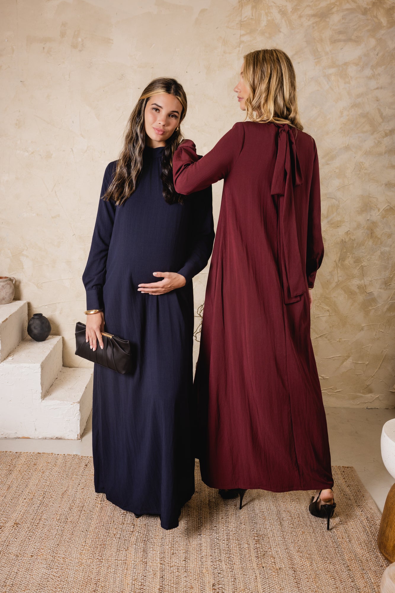 Coo Classic Maxi Dress Burgundy – Nest Maternity