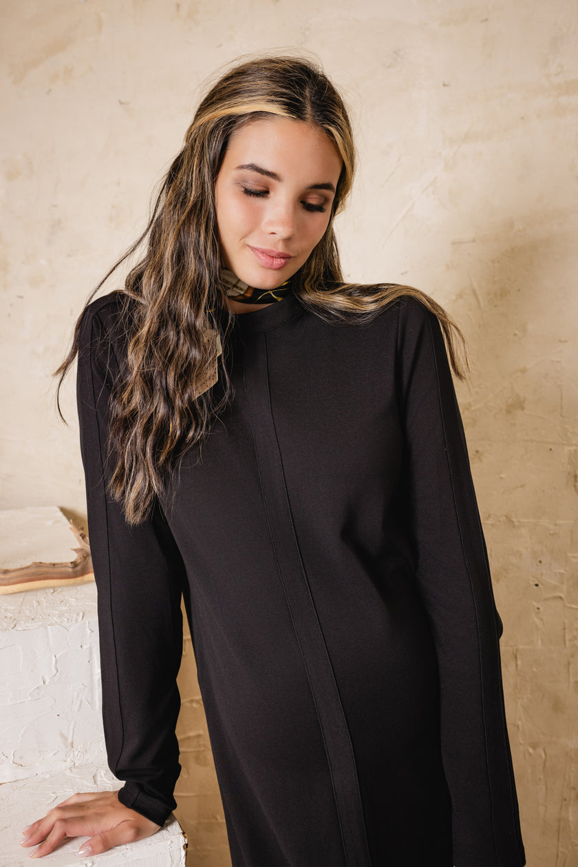 Sea Stitched Dress Black