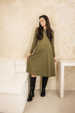 Pelican Zipper Collar Comfy Dress Olive