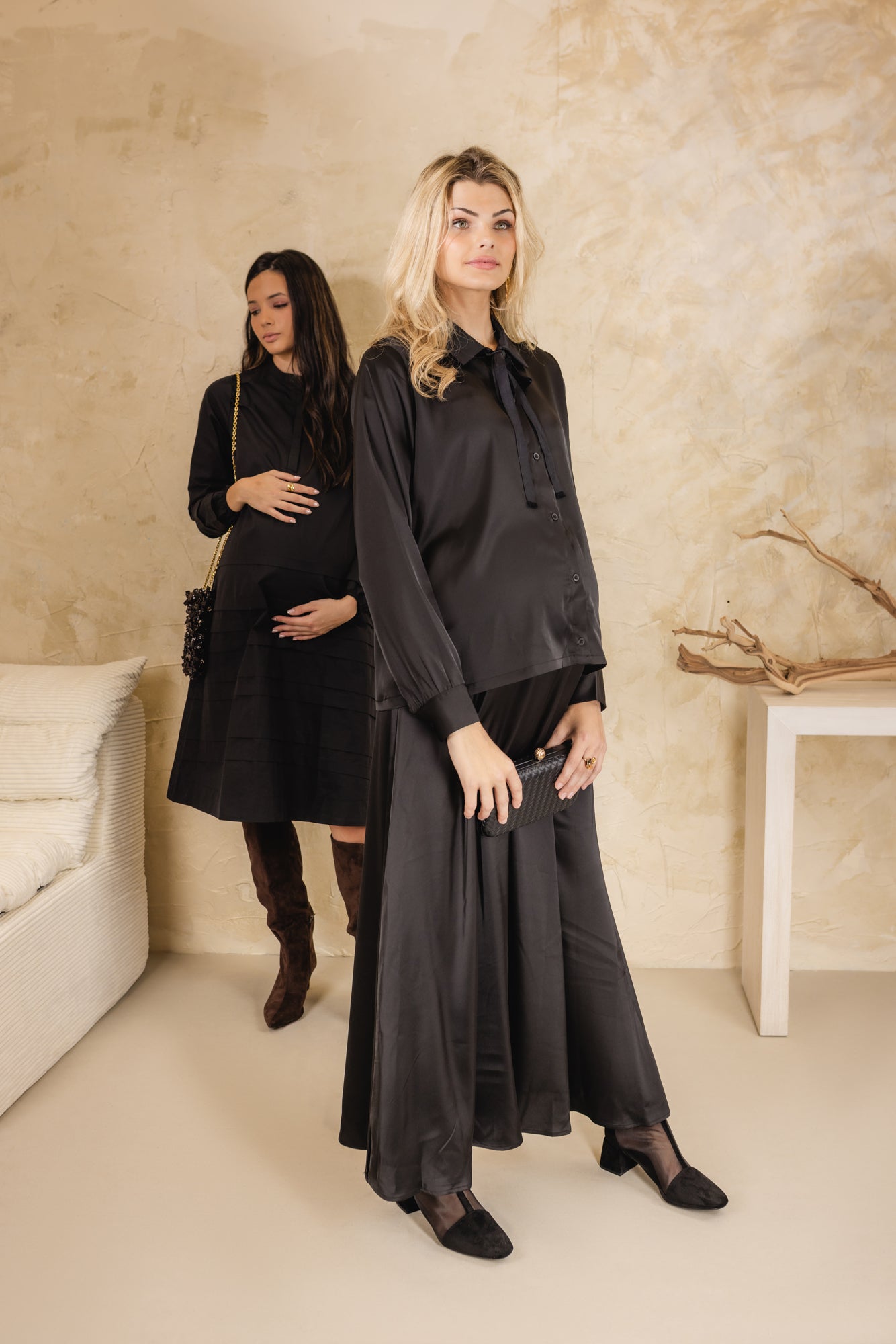 Owl Silk Flare Skirt