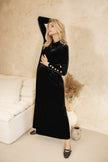 Cardinal Maxi Dress With Gold Buttons