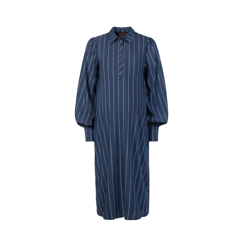 Petunia Pinstripe Dress Navy