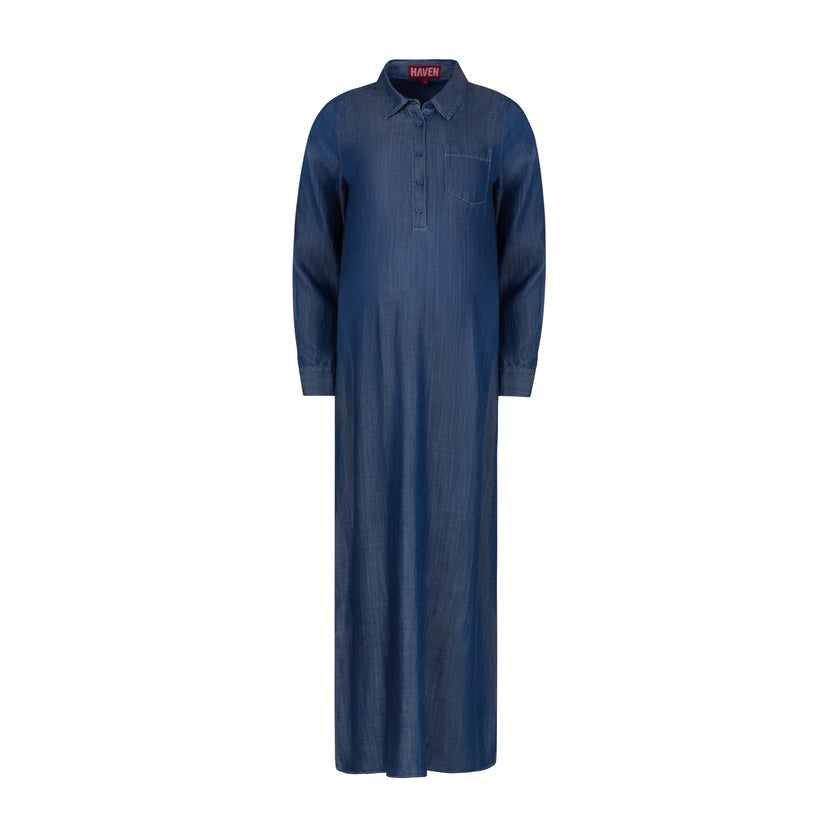 Blue Stem Denim Dress Dark Blue