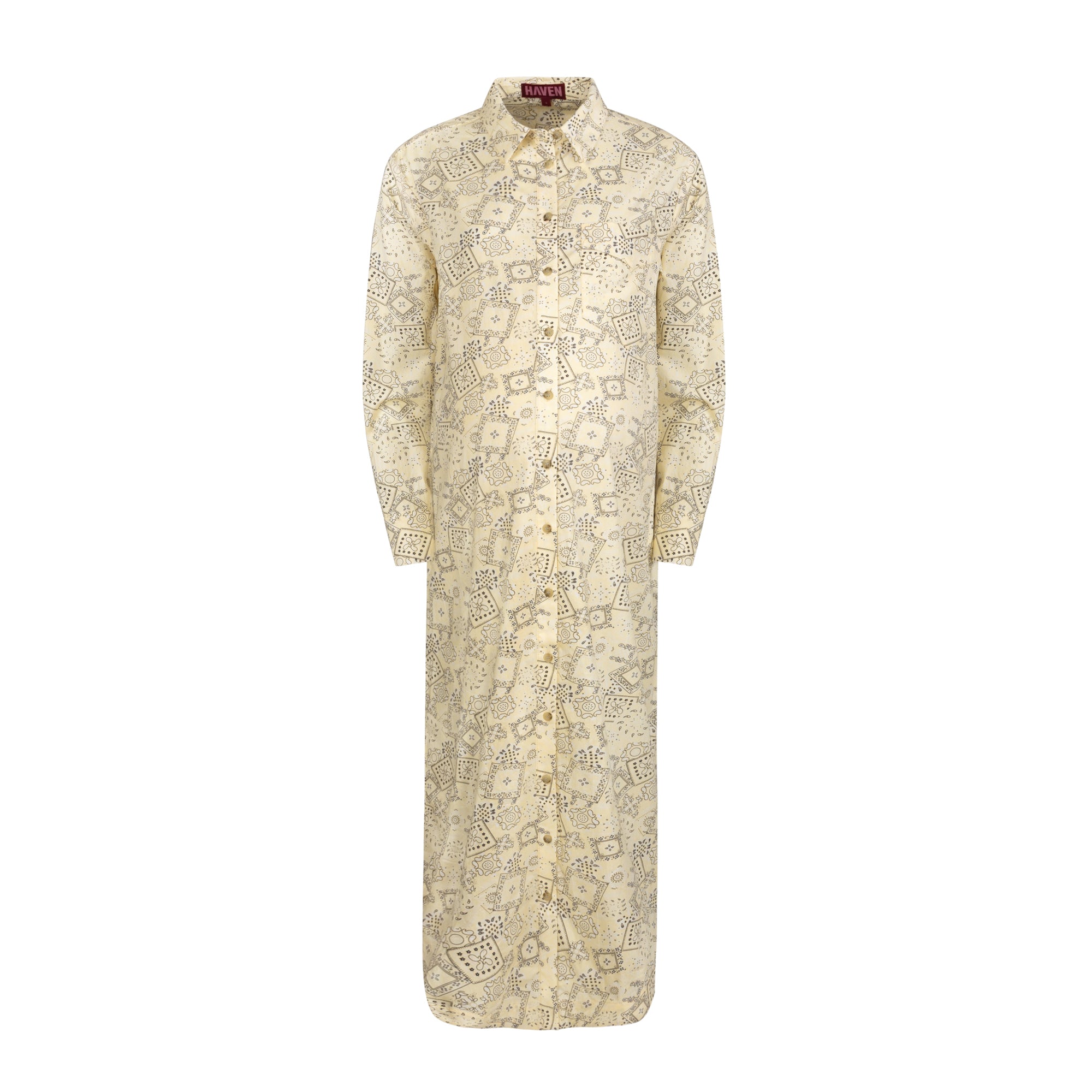 Sunray Bandan Dress Pale Yellow