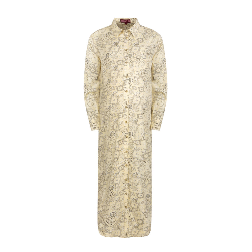 Sunray Bandan Dress Pale Yellow