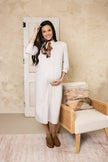 Sweet Fern Stripe Dress Beige