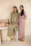 Sunbird Button Down Dress Olive