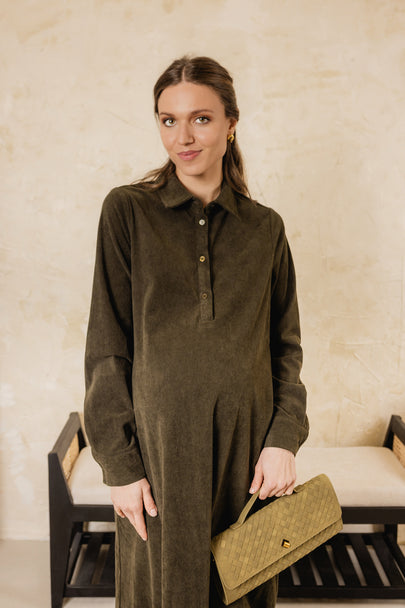 Iris Shirt Dress Charcoal