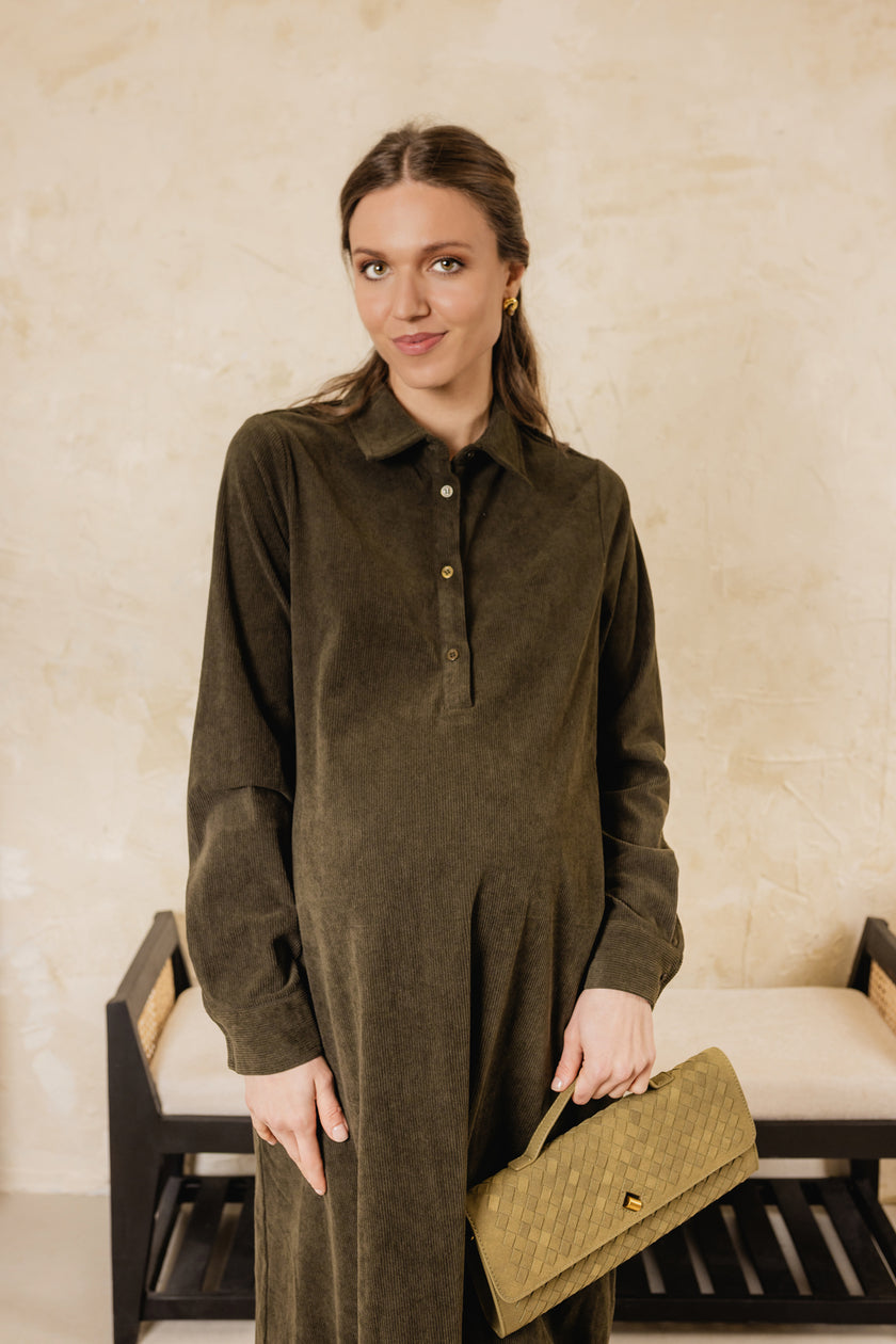 Iris Shirt Dress Charcoal