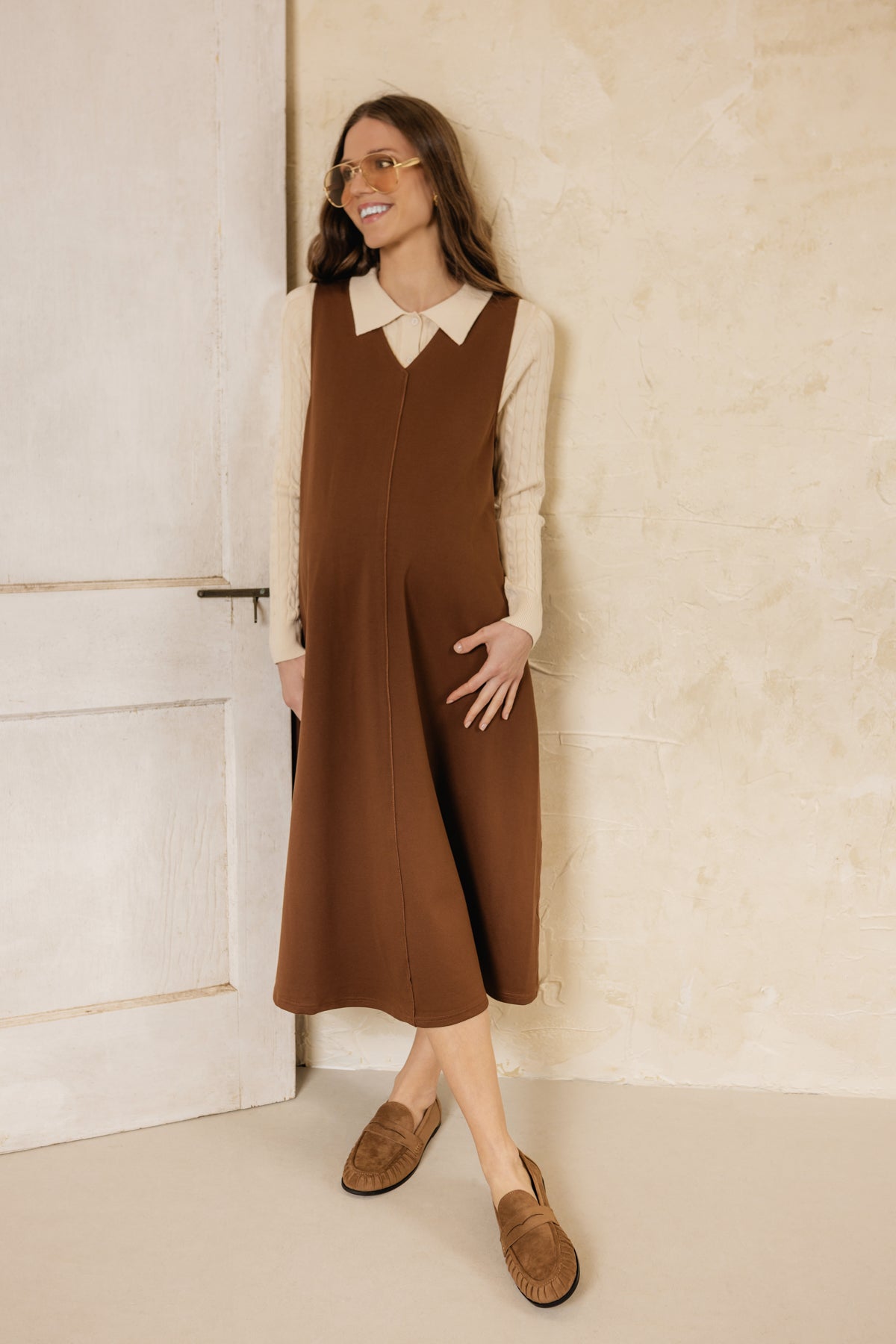 Juniper V-Neck Jumper Dark Brown