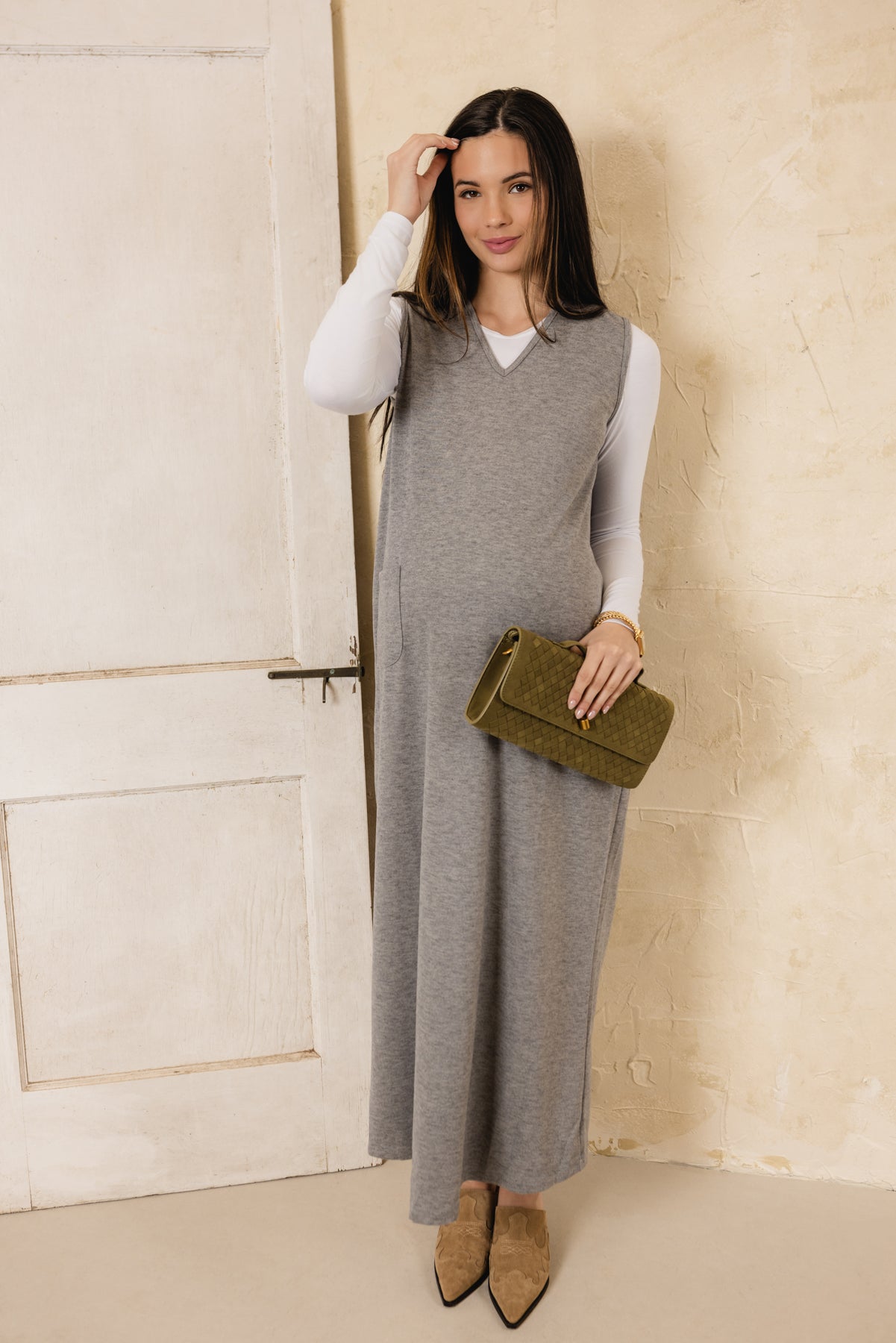 Bayberry Pocket Jumper Stone Grey