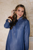 Blue Stem Denim Dress Dark Blue