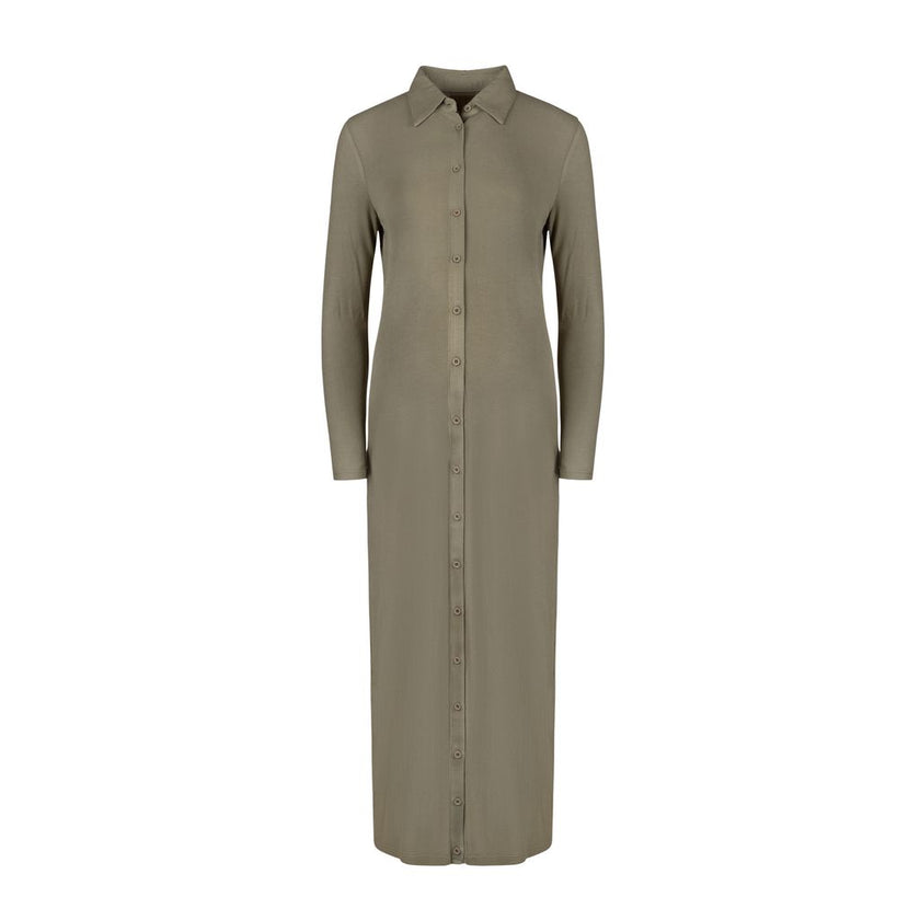 Sunbird Button Down Dress Olive