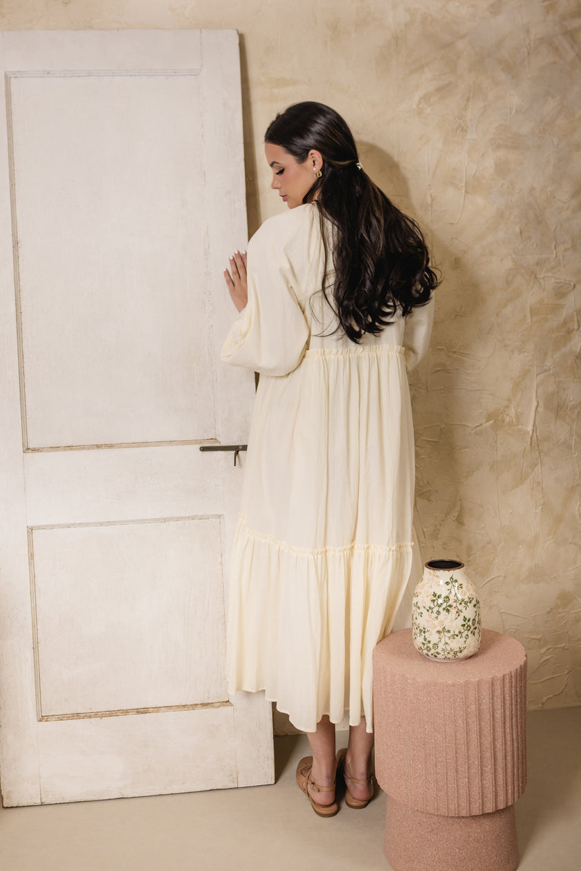 Figa Flow Dress Pale Yellow