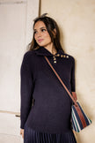 Marine Gold Ribbed Sweater