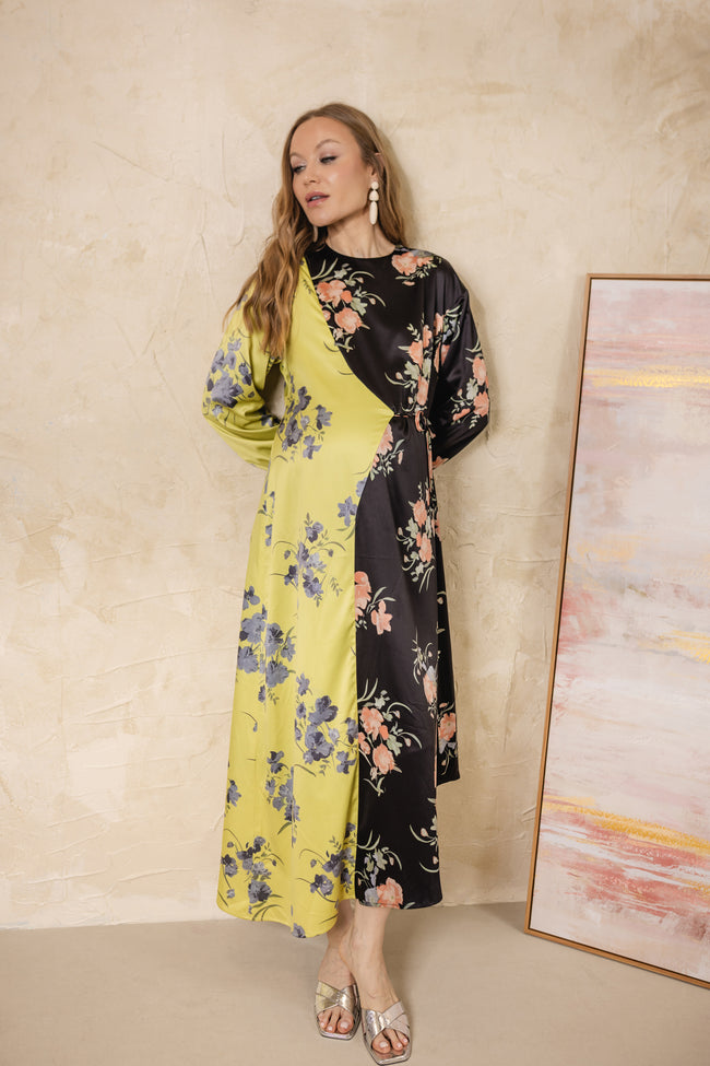 Royal Fern Dress Black / Lime