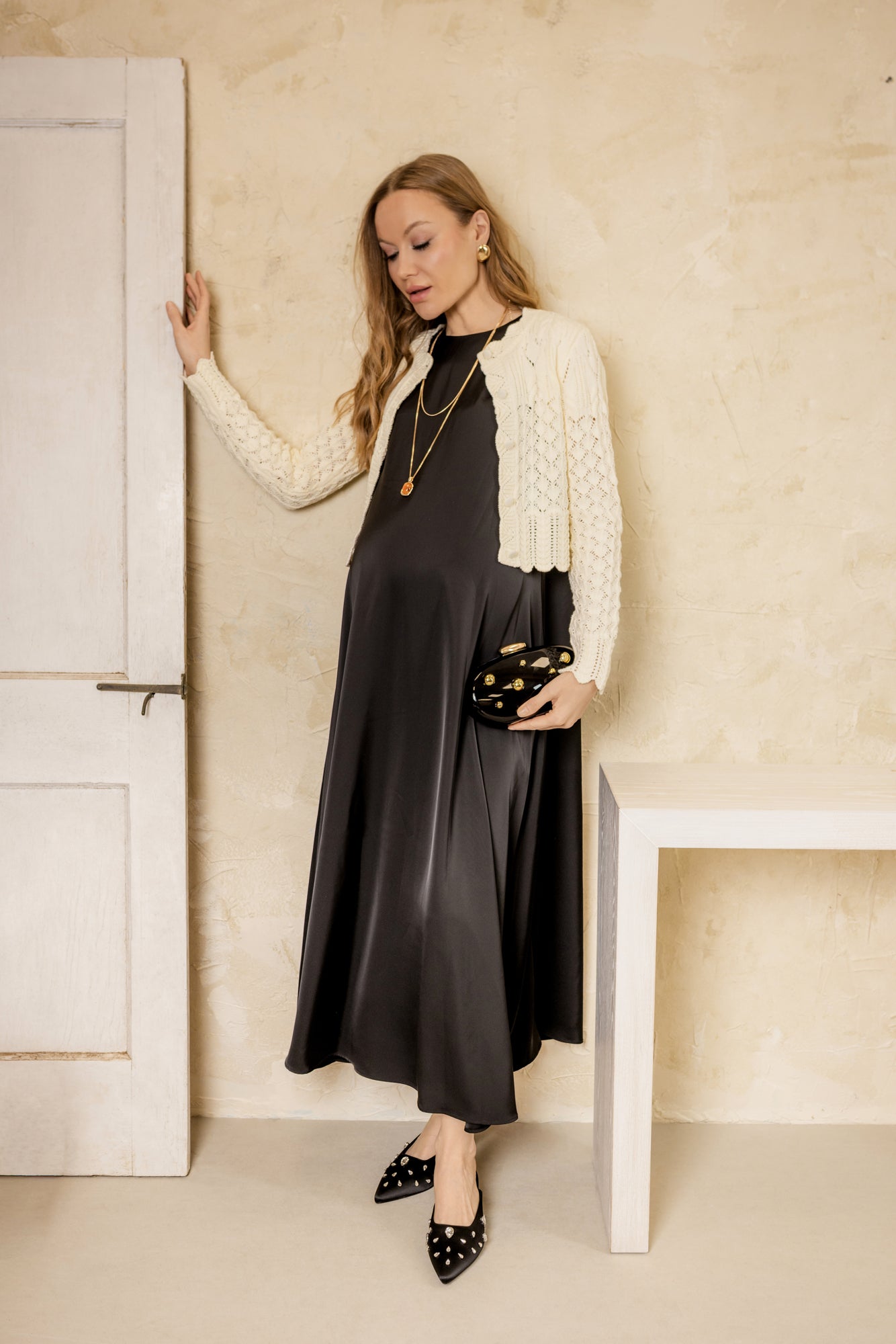 Monarch Slip Dress Black