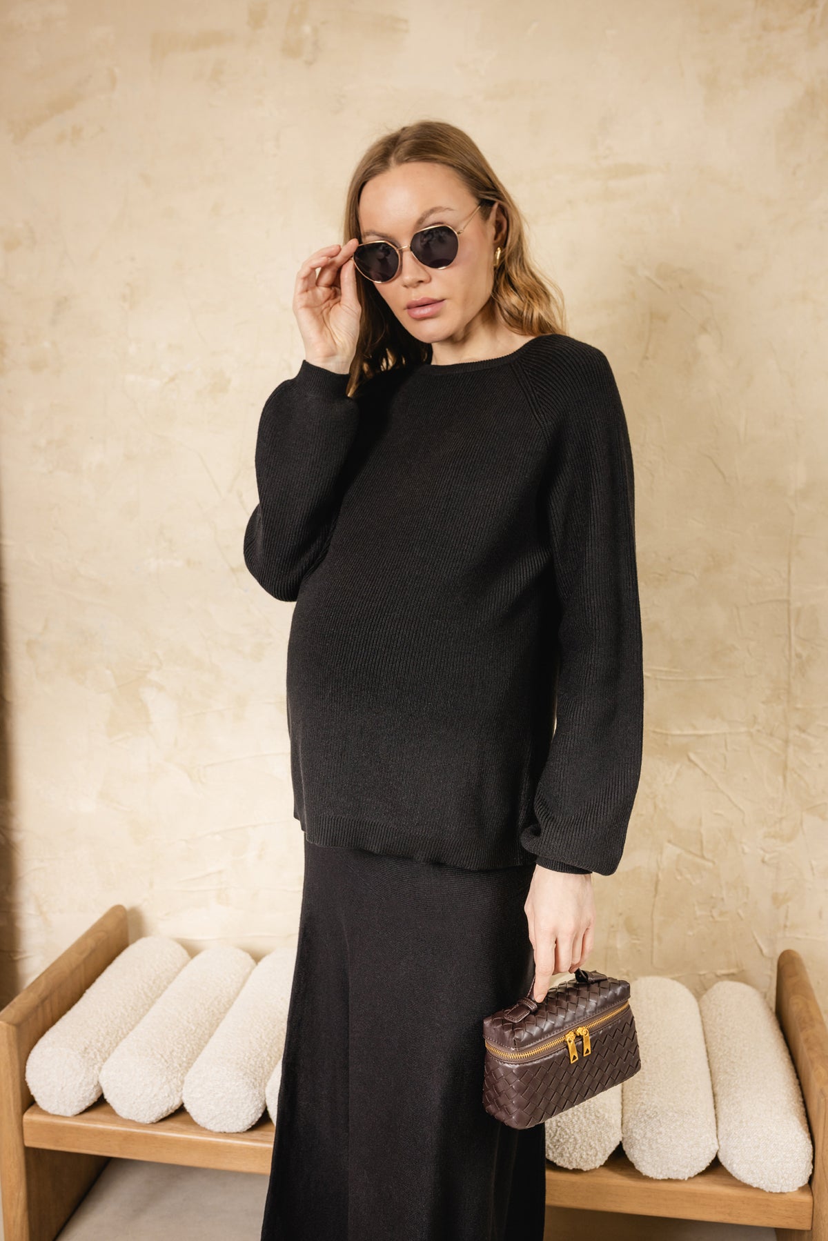 Robin Knit Set Top Black