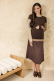 Eagle Crewneck Colorblock Top Brown / Tan