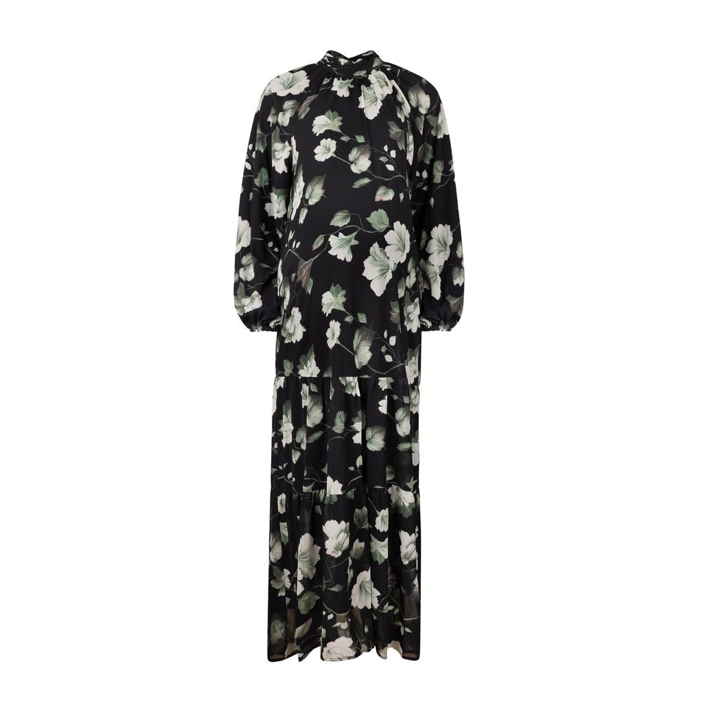 Twig Tiered Dress Black and White