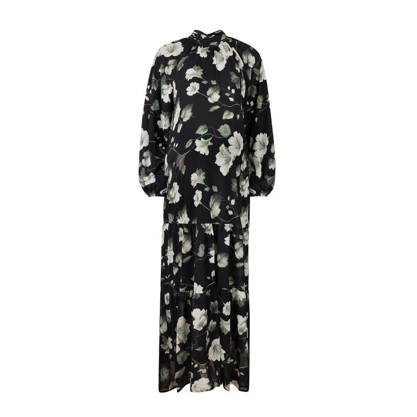 Twig Tiered Dress Black and White